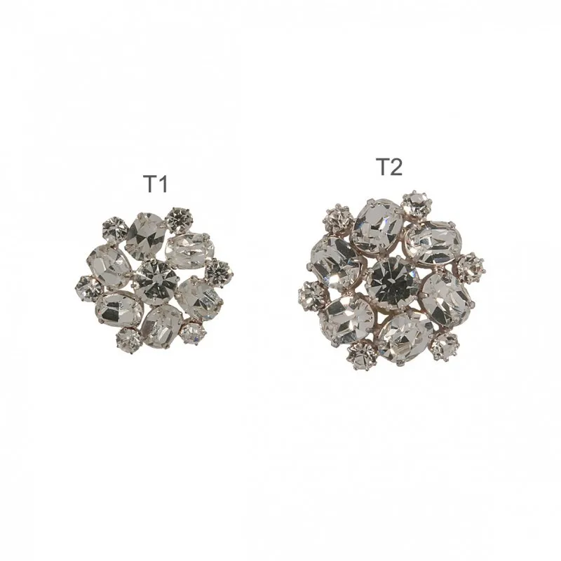 Bouton gros strass Argent -