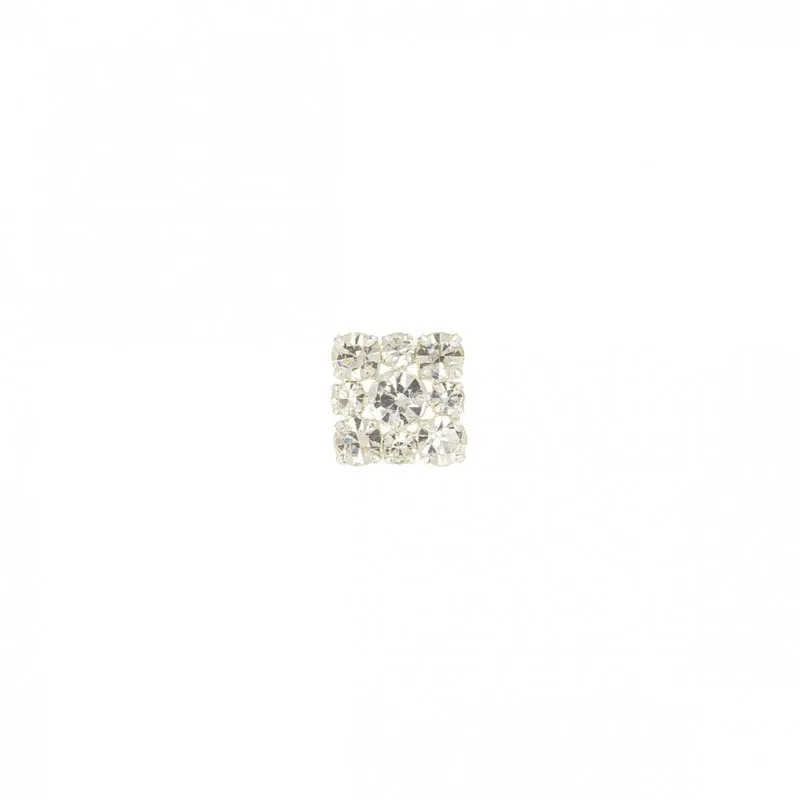 Bouton strass carre gm Argent -