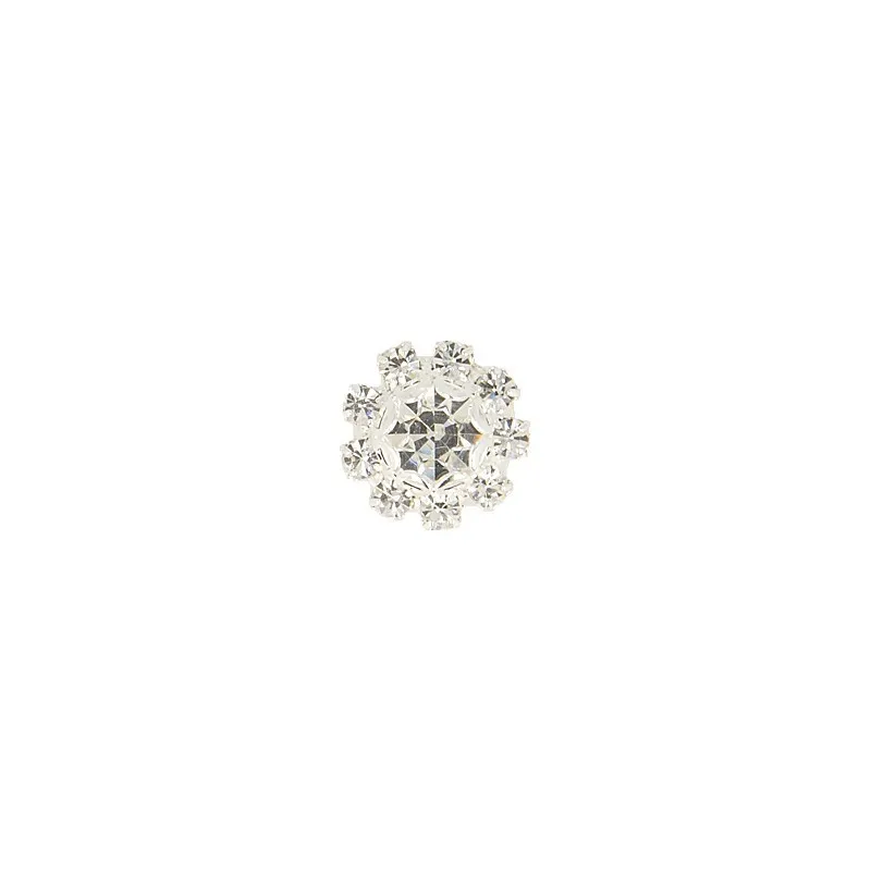 Bouton strass rond gm Argent -