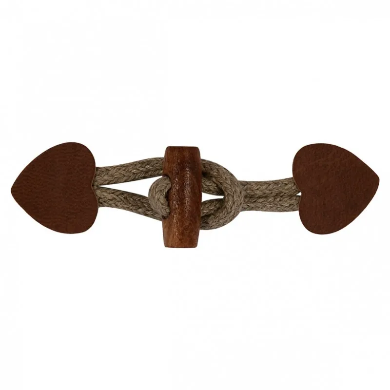 Brandebourg coeur cuir Marron -