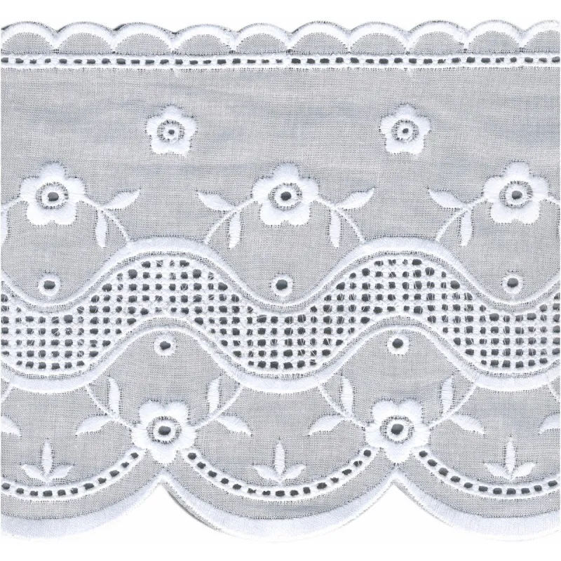 Broderie anglaise 122 mm Blanc -