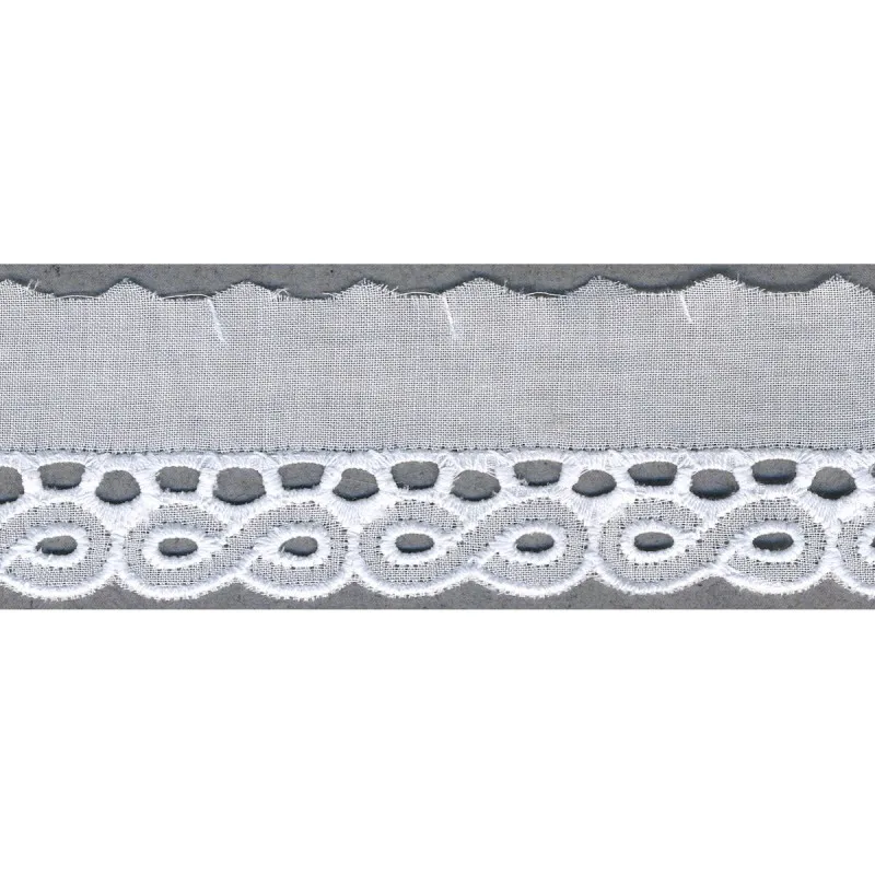 Broderie anglaise 30 mm Blanc -