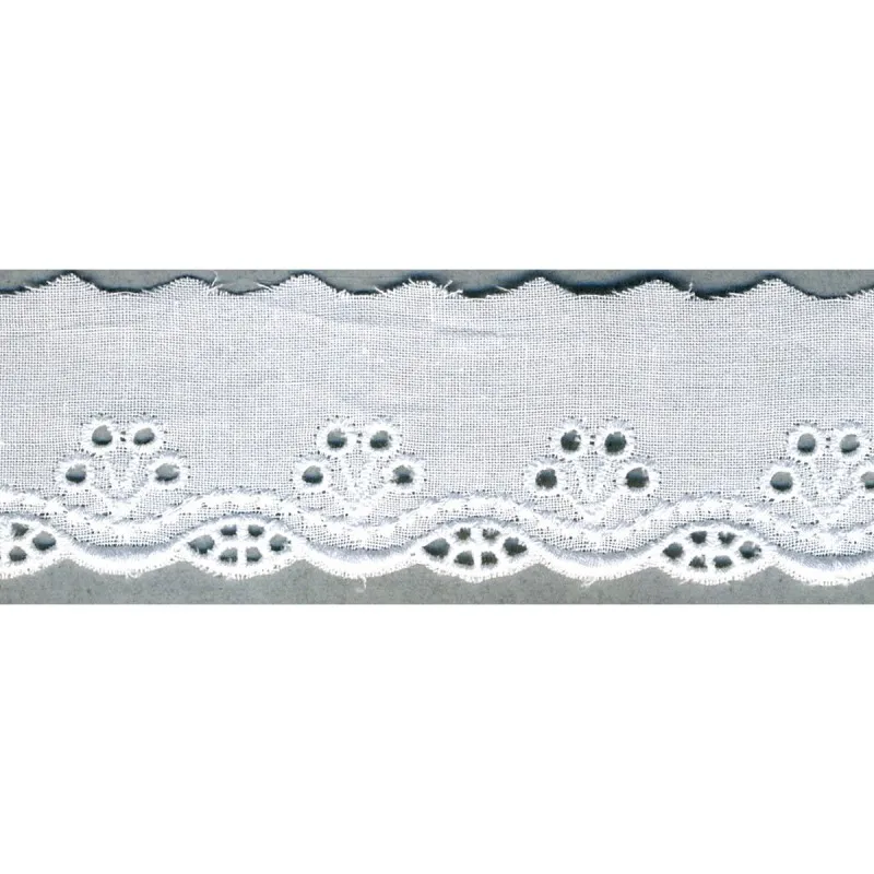 Broderie anglaise 34mm Blanc -