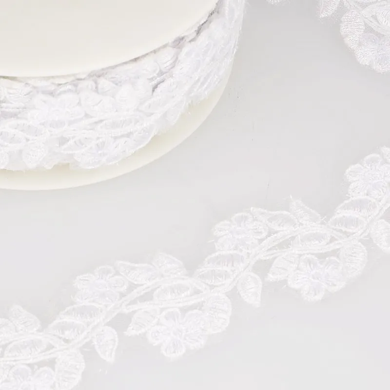 Broderie brillante Blanc -