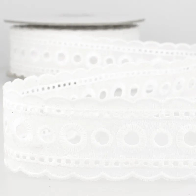 Broderie entre-deux 40 mm Blanc -