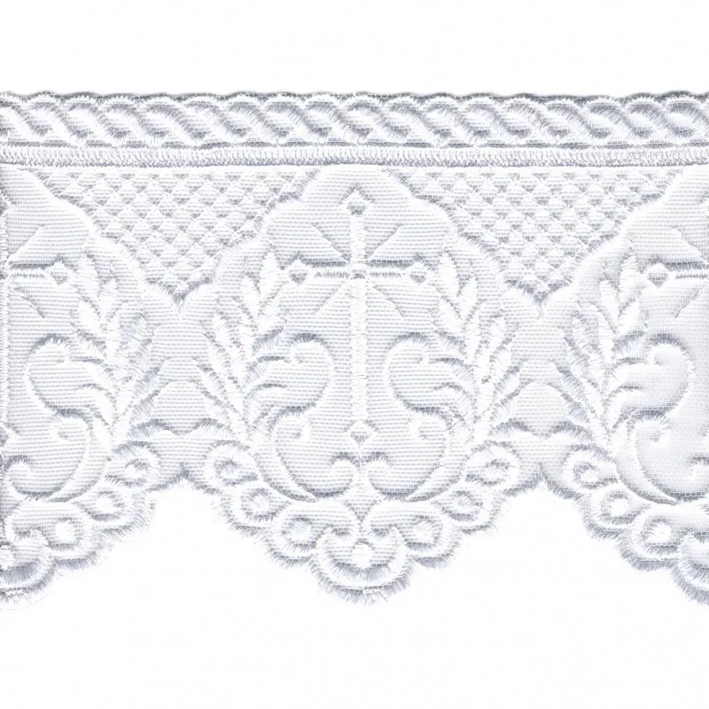 Broderie s/tulle 120mm Blanc -