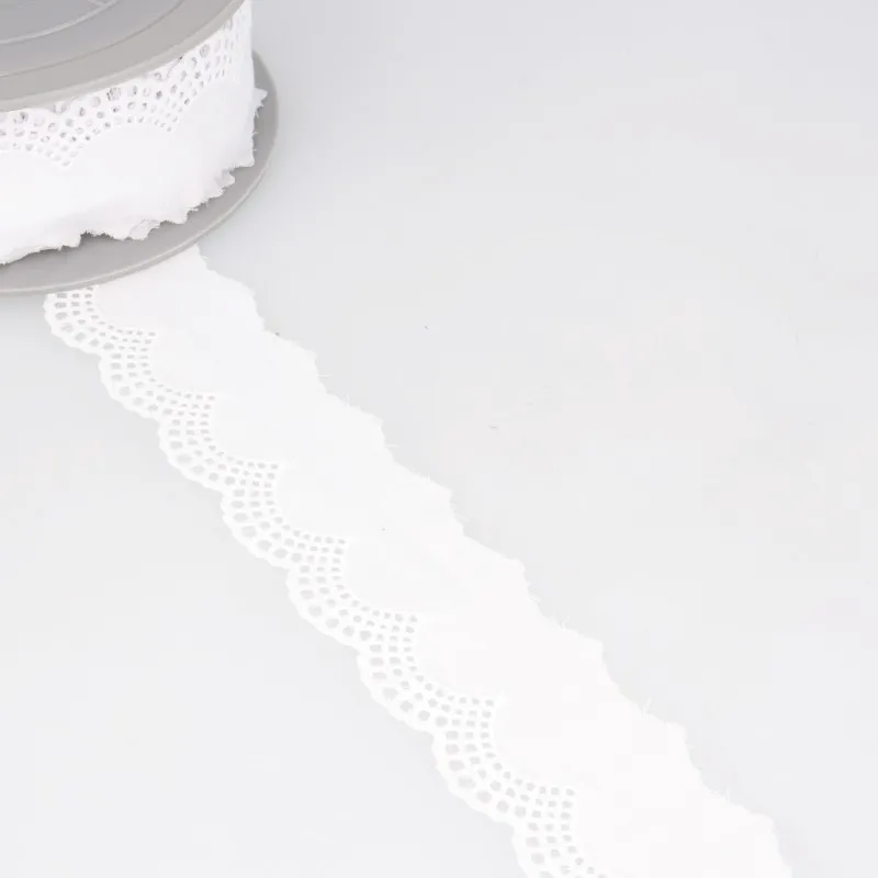 Broderie vagues Blanc -