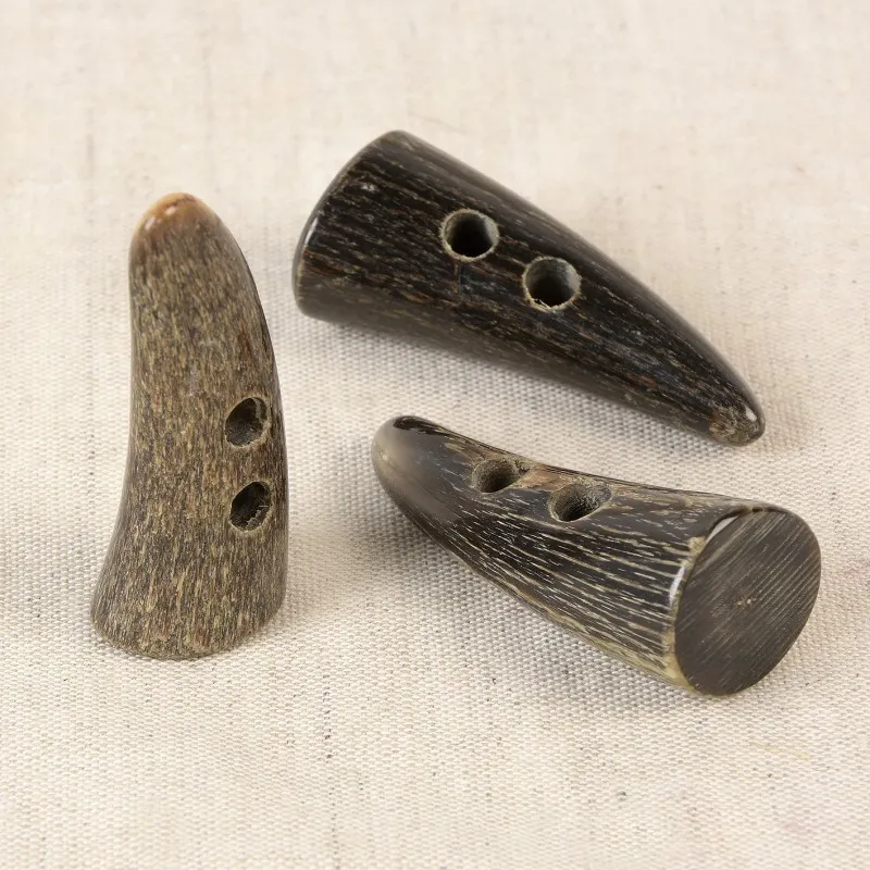 Buchettes cornes 2 trous marron