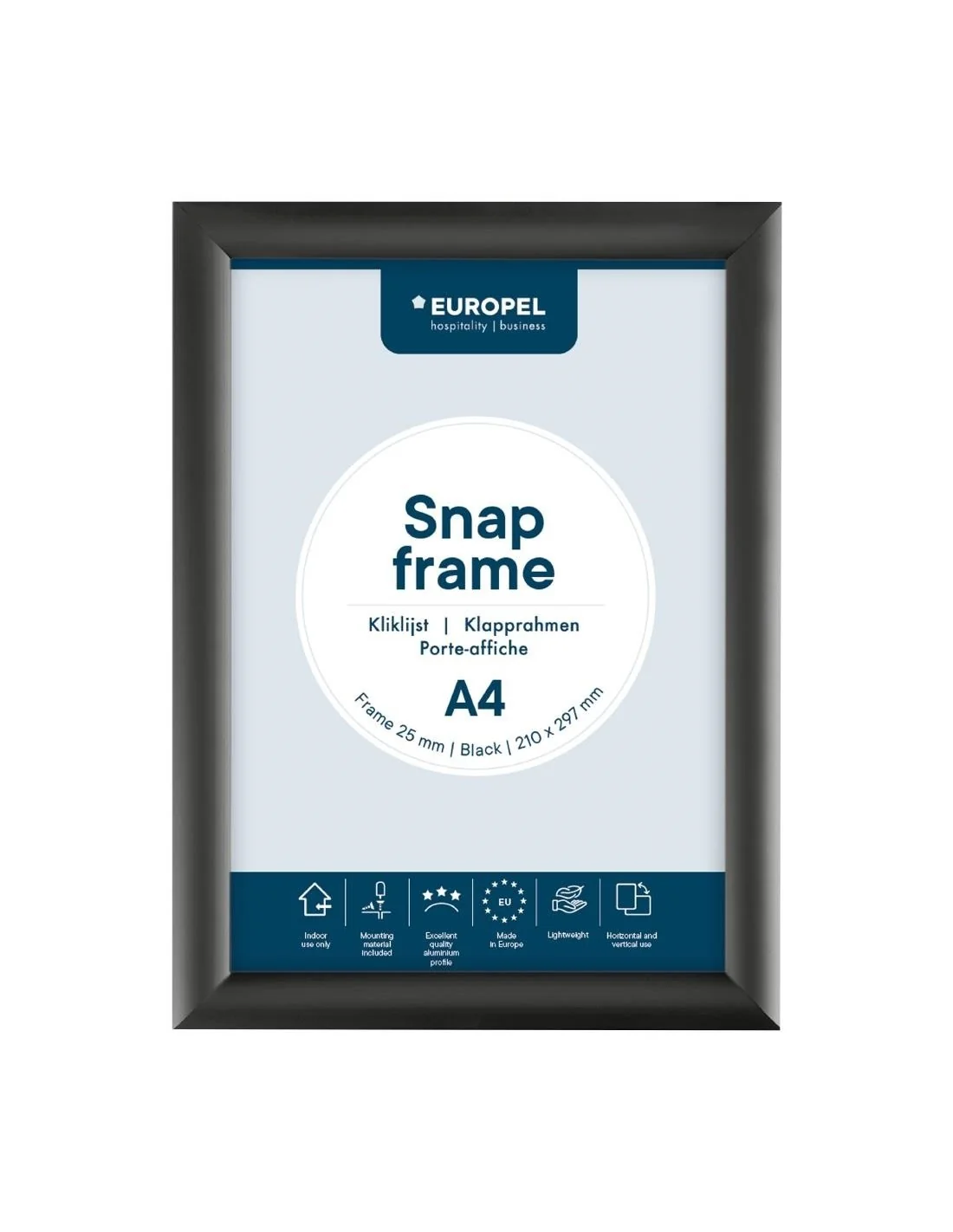 Cadre clipsable Europel A4 25mm noir