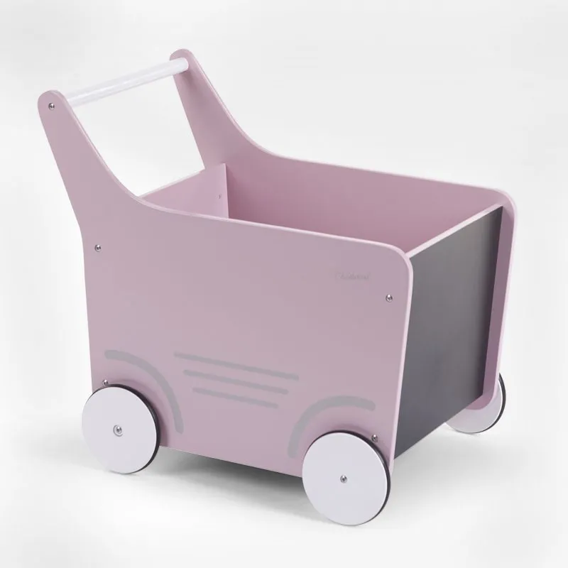 carrito andador juguetero rosa