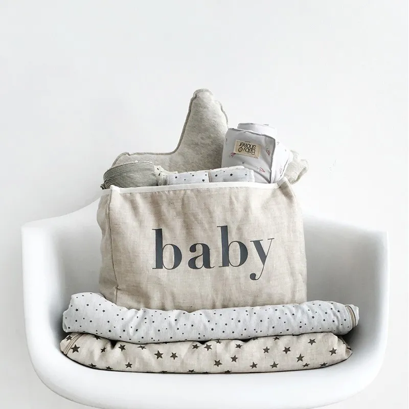 cesta pañal lino beige