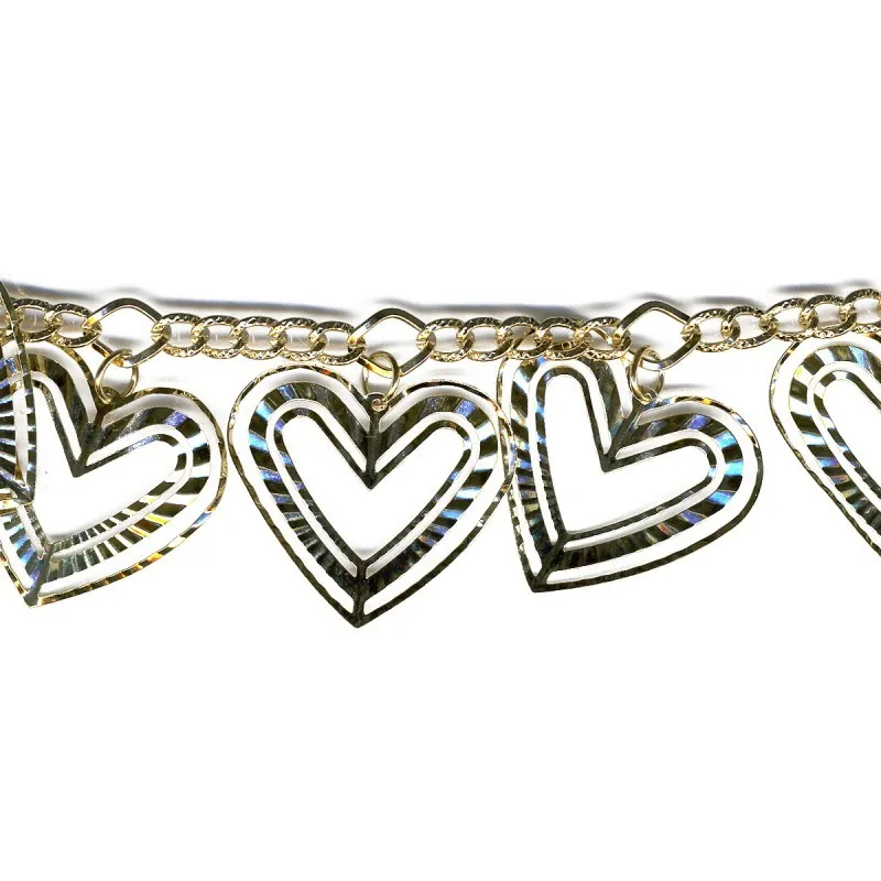 Chaine fantaisie coeurs Or -