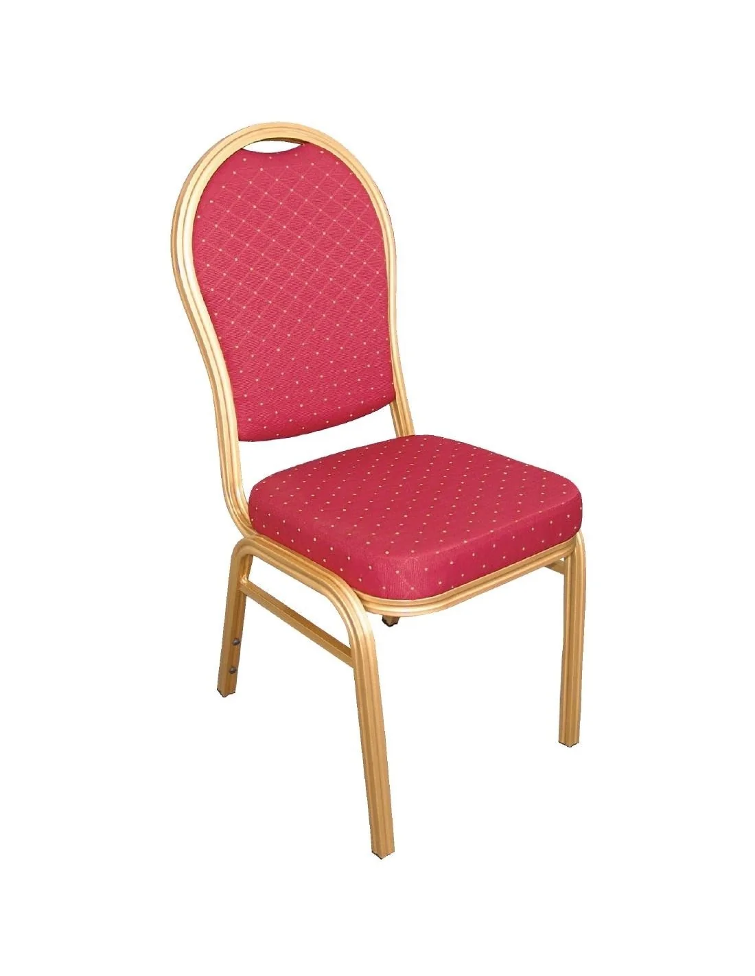 Chaises de banquet en aluminium dossier arrondi Bolero rouges (Lot de 4)
