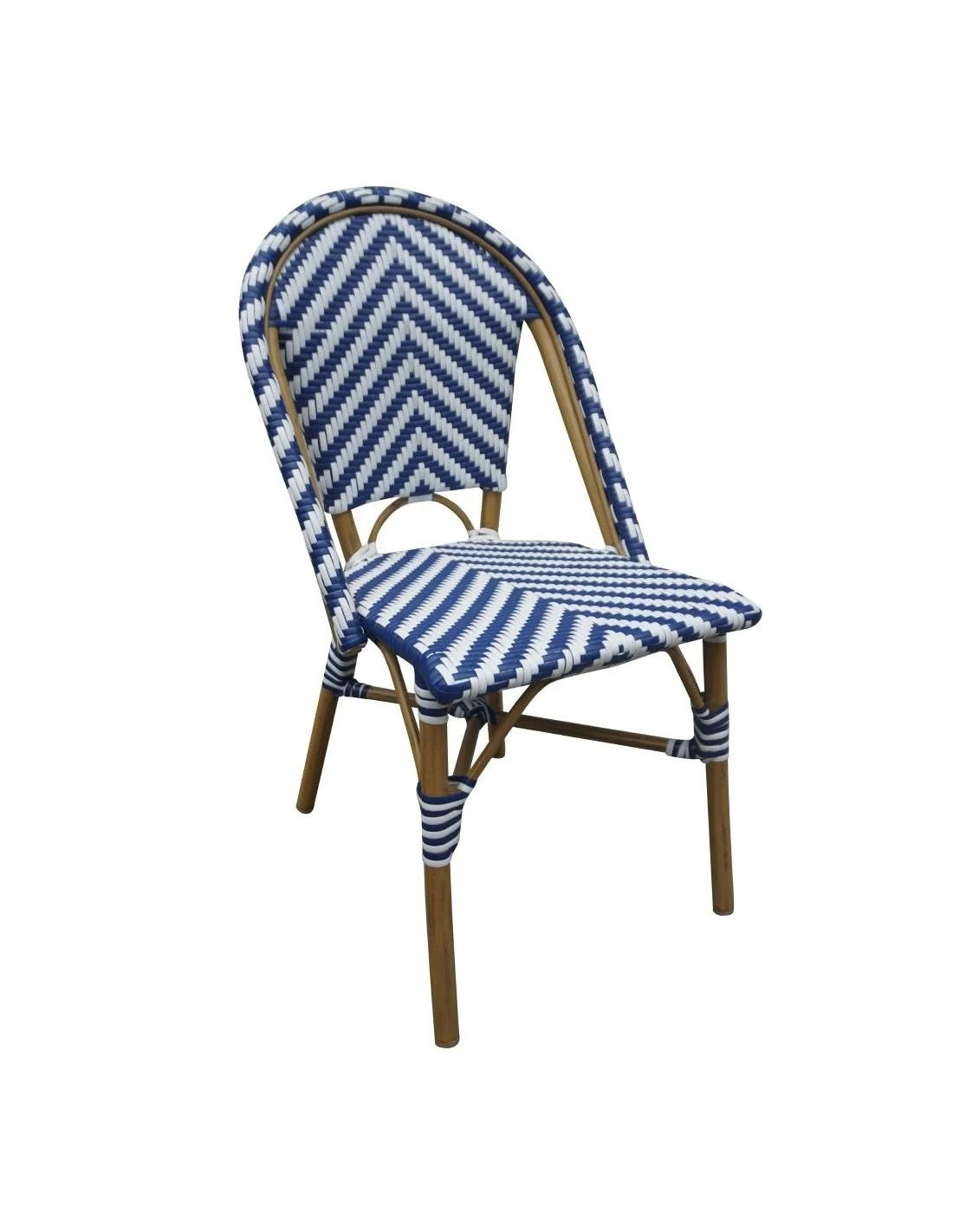 Chaises style parisien en rotin PE Bolero bleues (lot de 2)