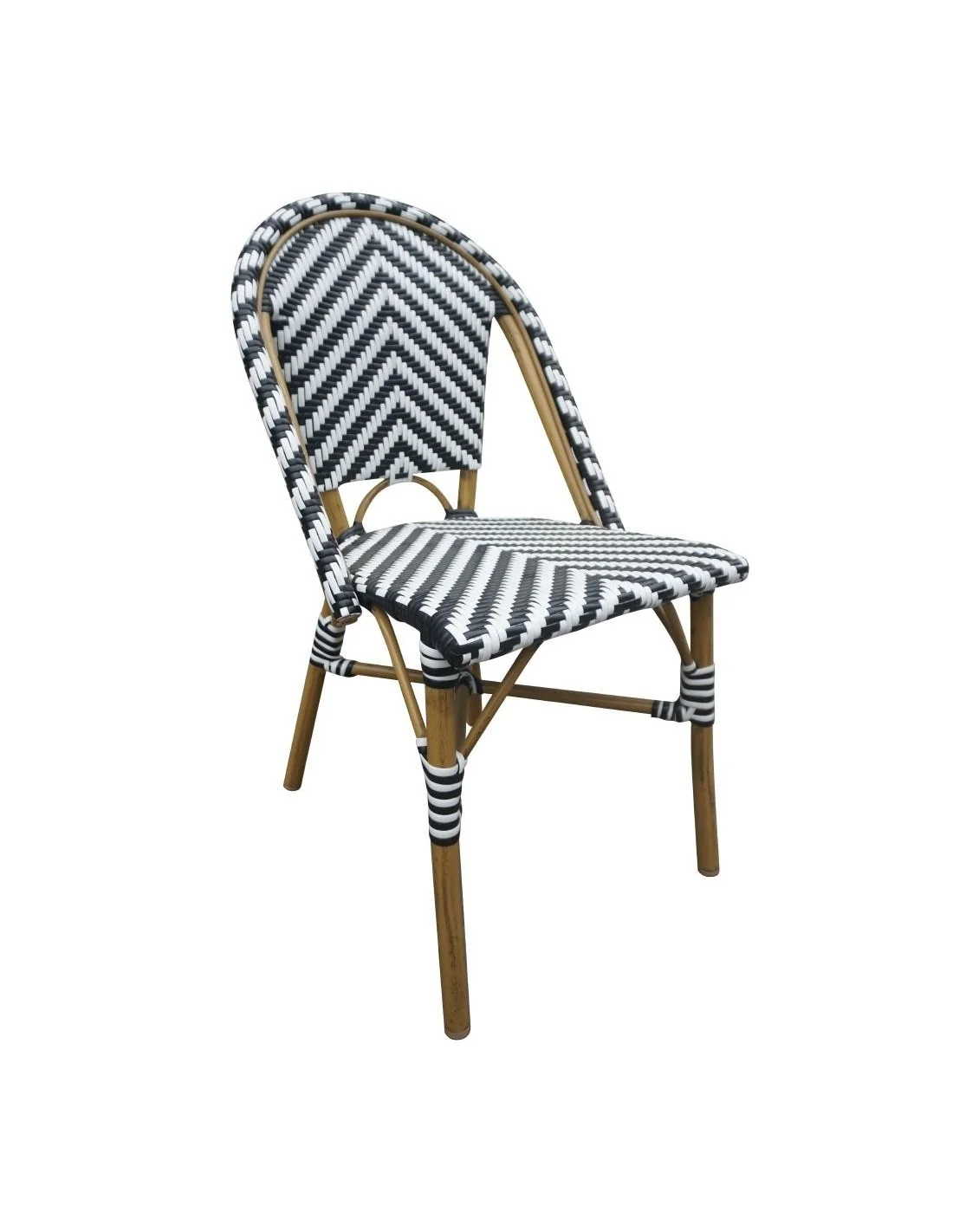 Chaises style parisien en rotin PE Bolero noires (lot de 2)