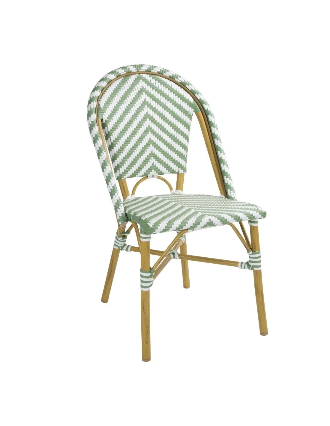 Chaises style parisien en rotin PE Bolero vert clair (lot de 2)