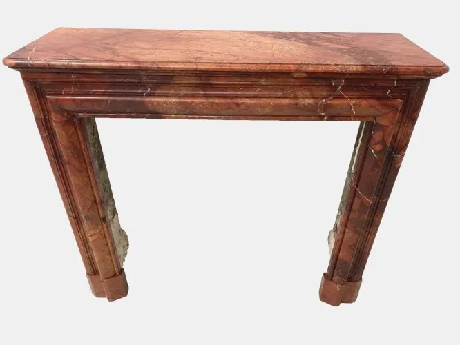 Cheminée Louis Philippe en marbre de breche rouge XIX siècle