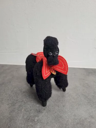 CHIEN CANICHE ARTICULE PELUCHE VINTAGE