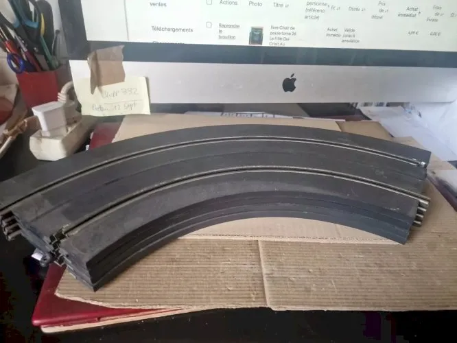 CIRCUIT 24 - LE VRAI - 4 RAILS COURBES G.RAYON 90°EXT - 1/30 - SLOT CAR - ANCIEN