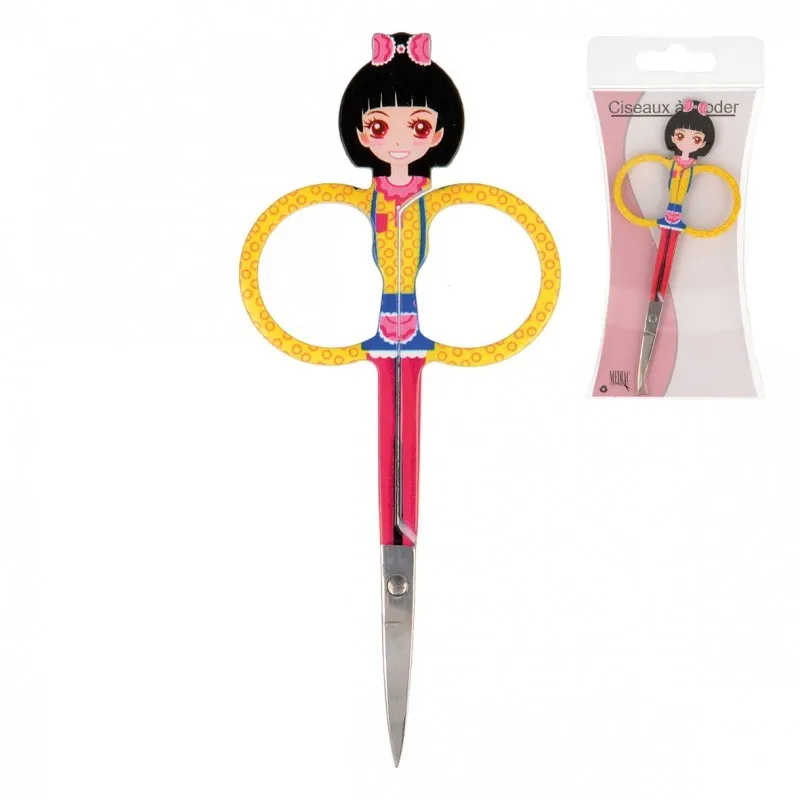 Ciseaux broder fantaisie - Girl jaune droi
