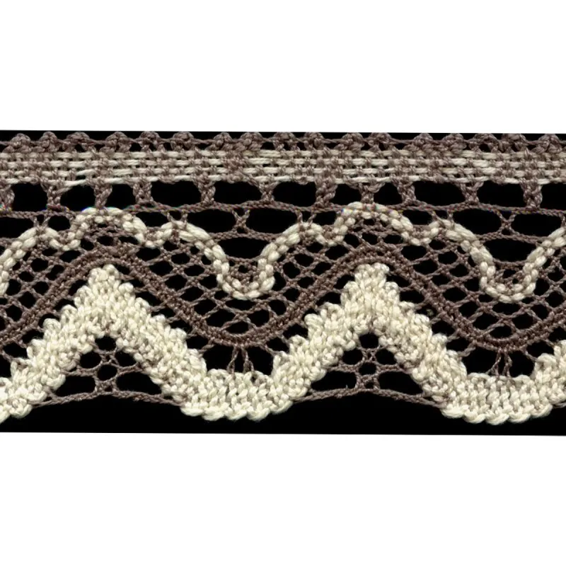 Dentelle lin & coton Blanc/beige -