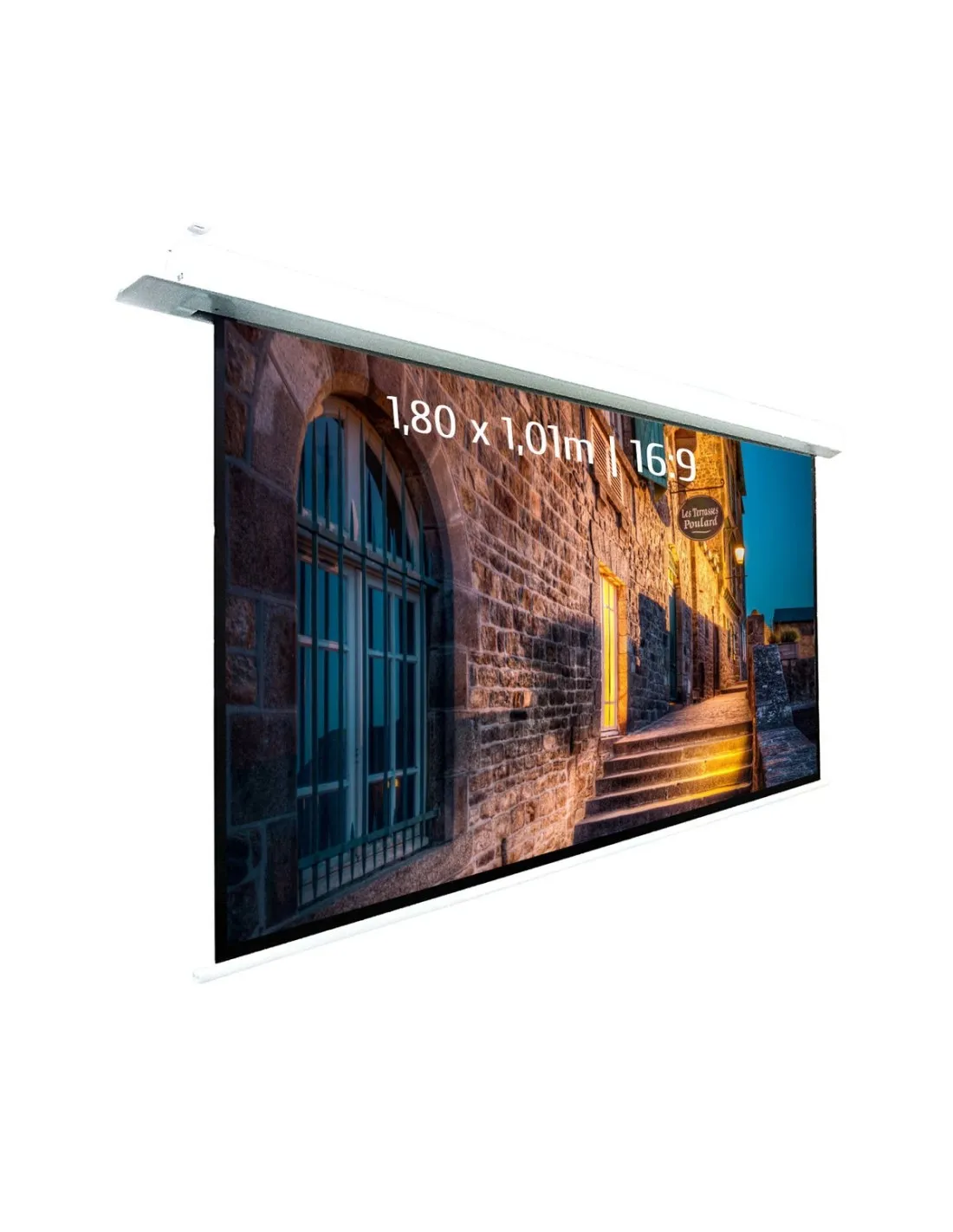 Ecran de projection motorisé encastrable 1,80x1,01m 16:9 Wi-Fi