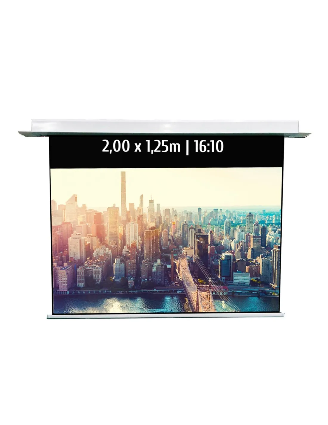 Ecran de projection motorisé encastrable 2,00x1,25m 16:10 Wi-Fi