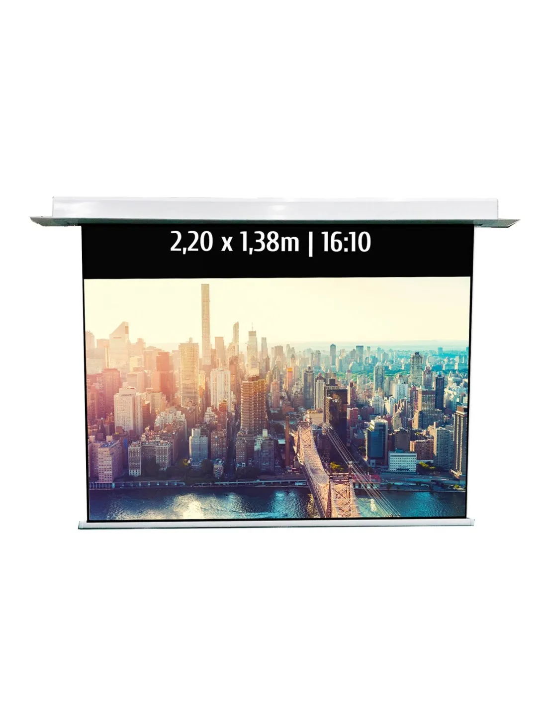 Ecran de projection motorisé encastrable 2,20x1,38m 16:10 Wi-Fi