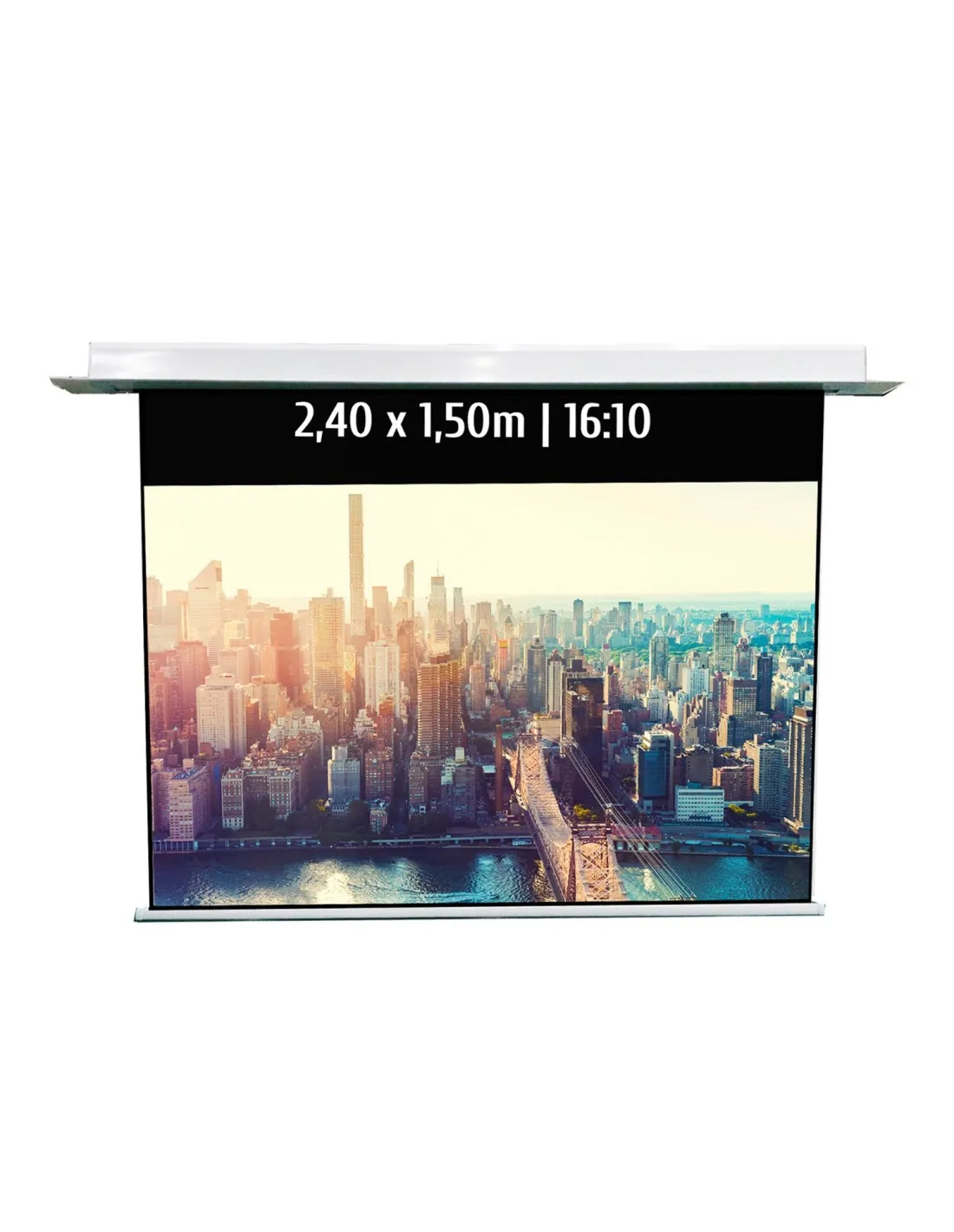 Ecran de projection motorisé encastrable 2,40x1,50m 16:10 Wi-Fi