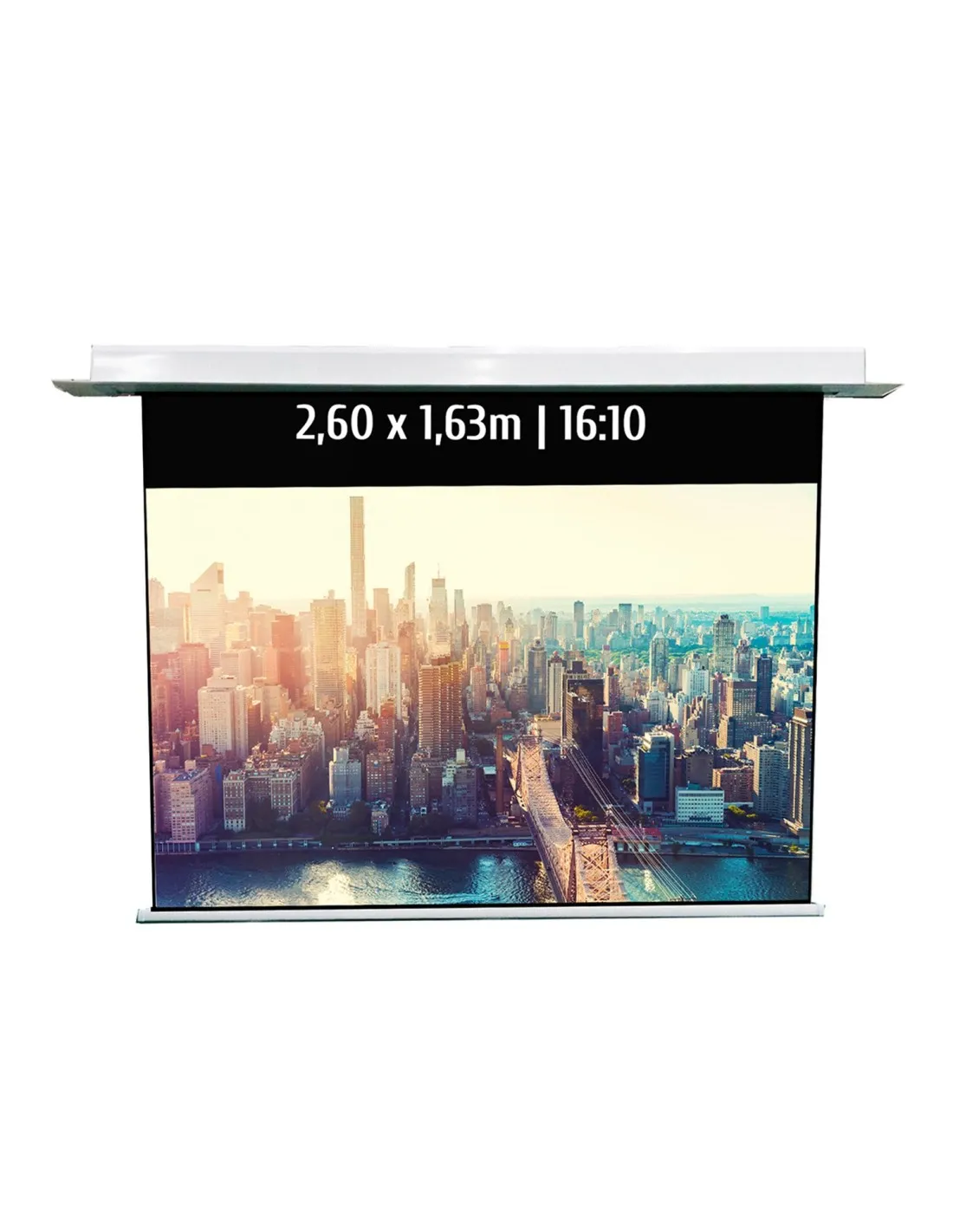 Ecran de projection motorisé encastrable 2,60x1,63m 16:10 Wi-Fi