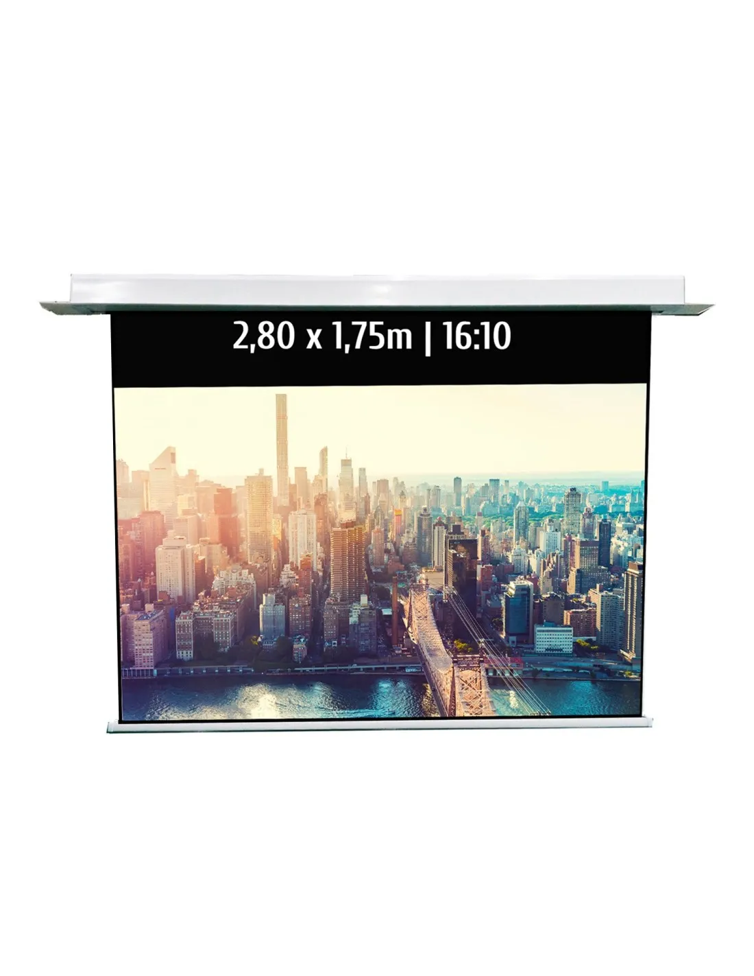 Ecran de projection motorisé encastrable 2,80x1,75m 16:10 Wi-Fi