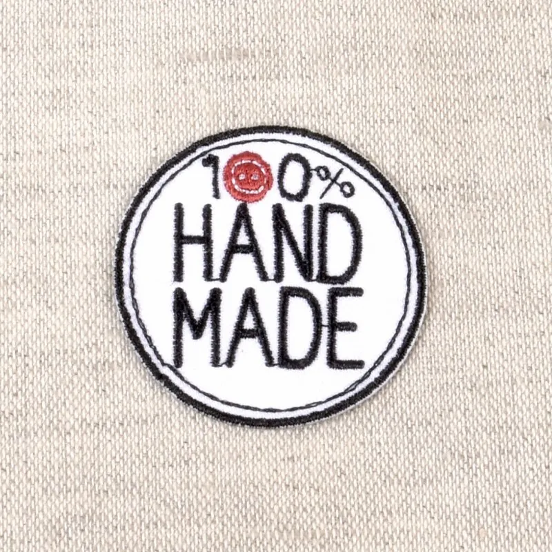 Ecusson 100% handmade - Rond blanc