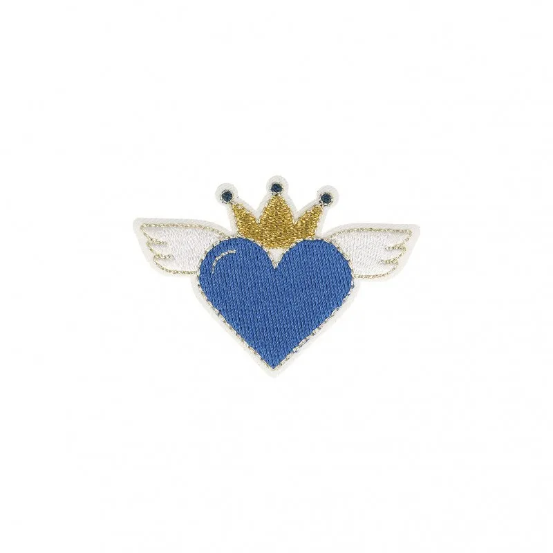 Ecusson coeur avec aile - Bleu