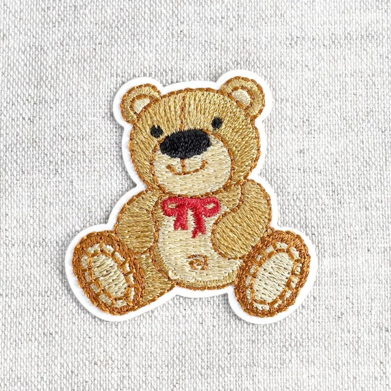 Ecusson oursons mignons - Noeud rouge