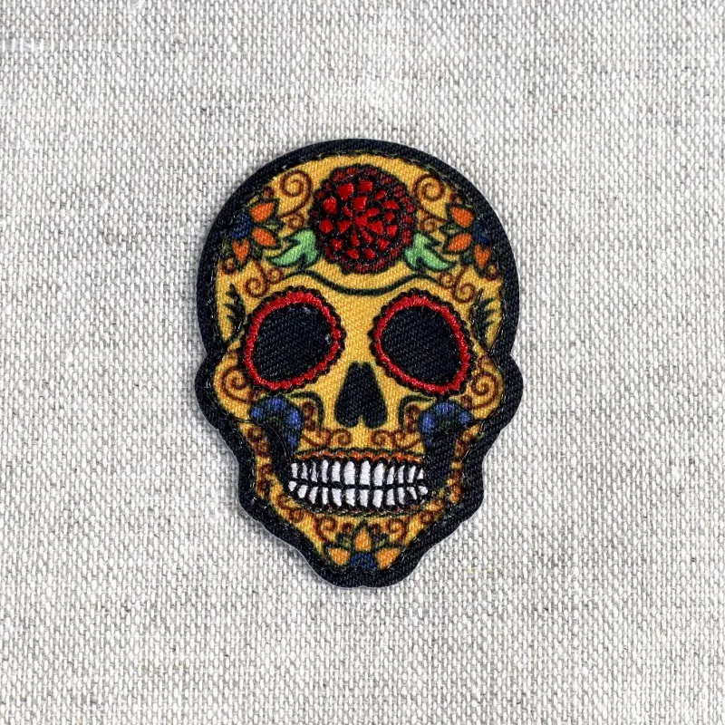 Ecusson tête de mort - Moutarde