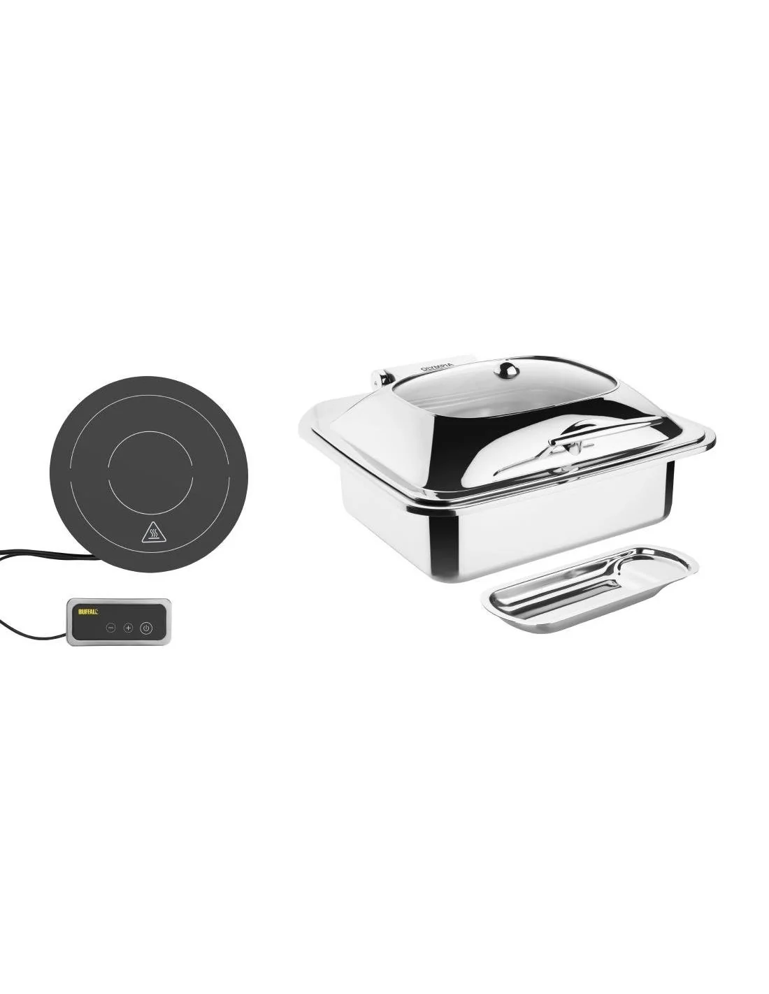 Ensemble chafing dish induction Olympia GN 1/2 avec support