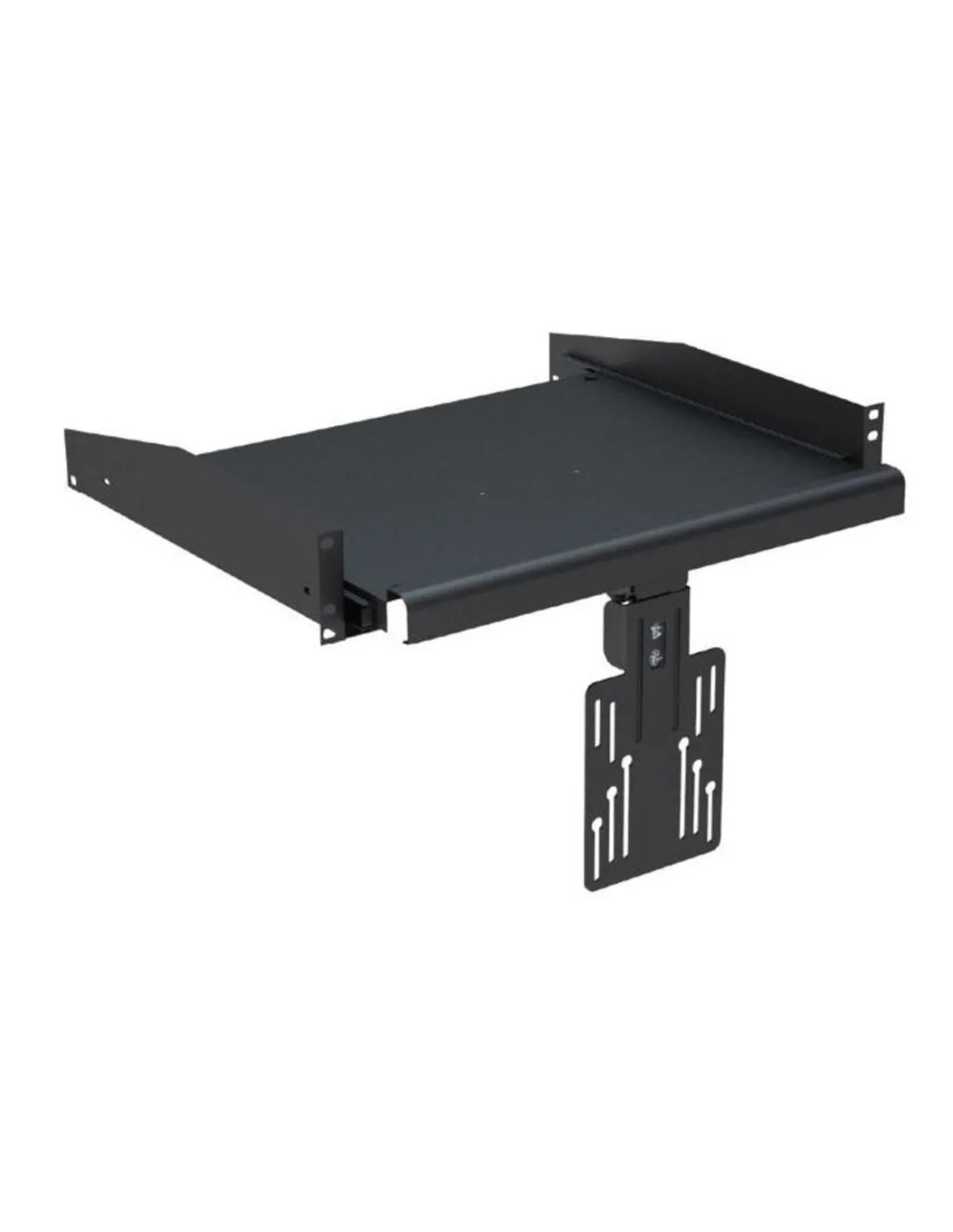 Etagère coulissante avec fixation écran pour rack et baie 19'' 2U