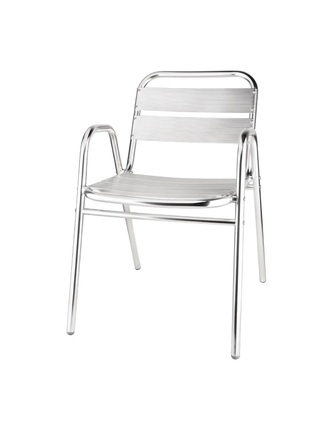 Fauteuils empilables en aluminium avec accoudoirs Bolero x4
