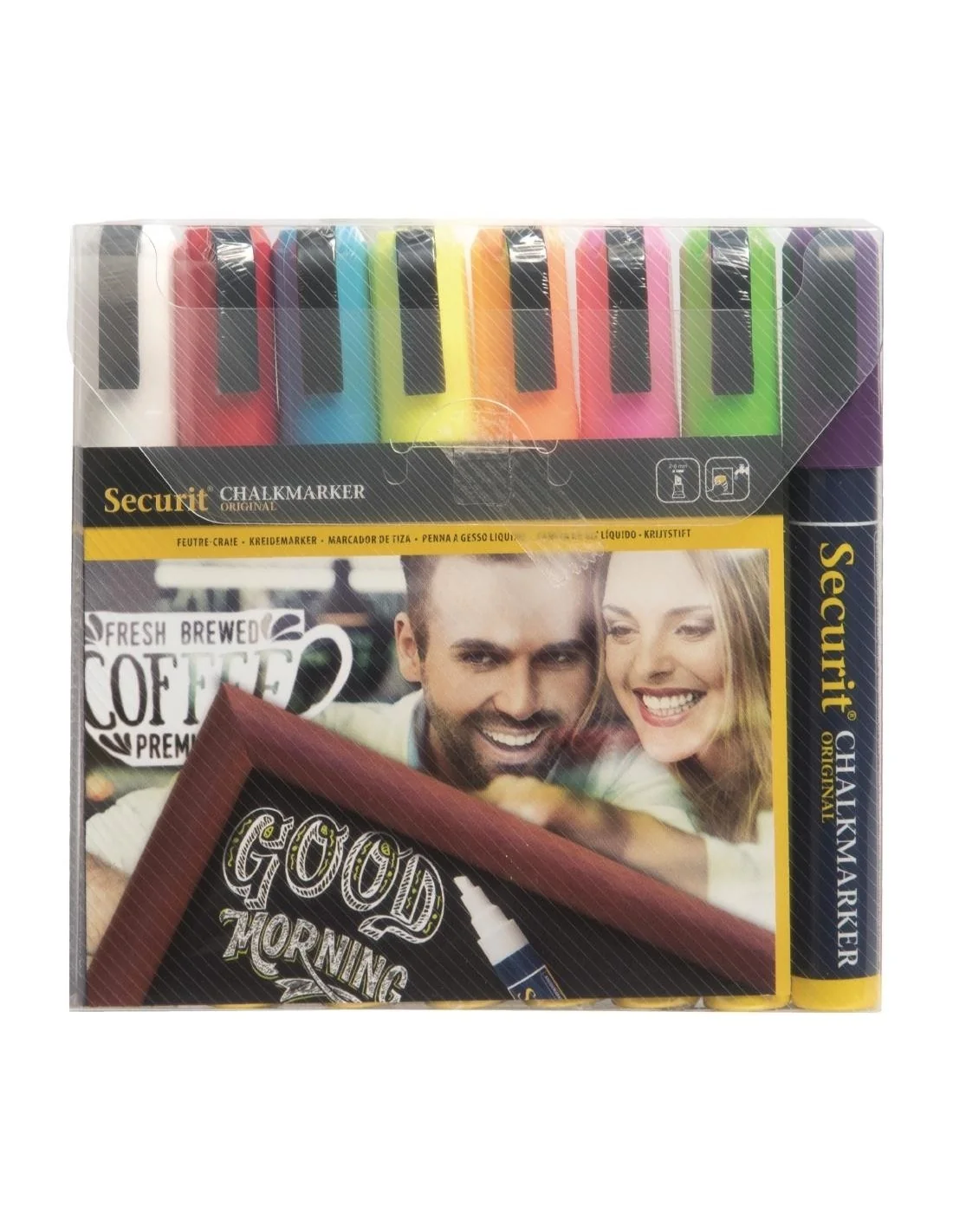 Feutres craie à encre liquide coloris assortis Securit 6mm (lot de 8)