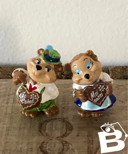 Figurines Kinder Ours Bavarois « Je t aime , moi aussi »
