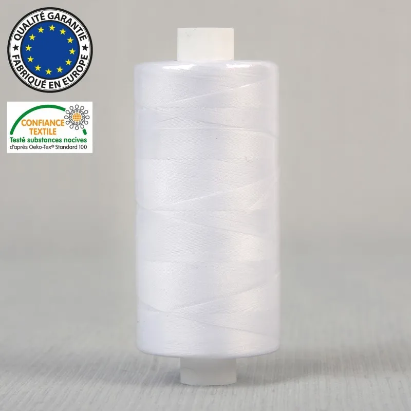 Fil polyester 1000 m Blanc -