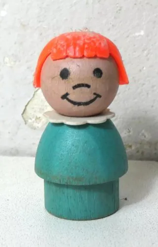 Fisher Price Vintage rare personnage petite fille bois little people