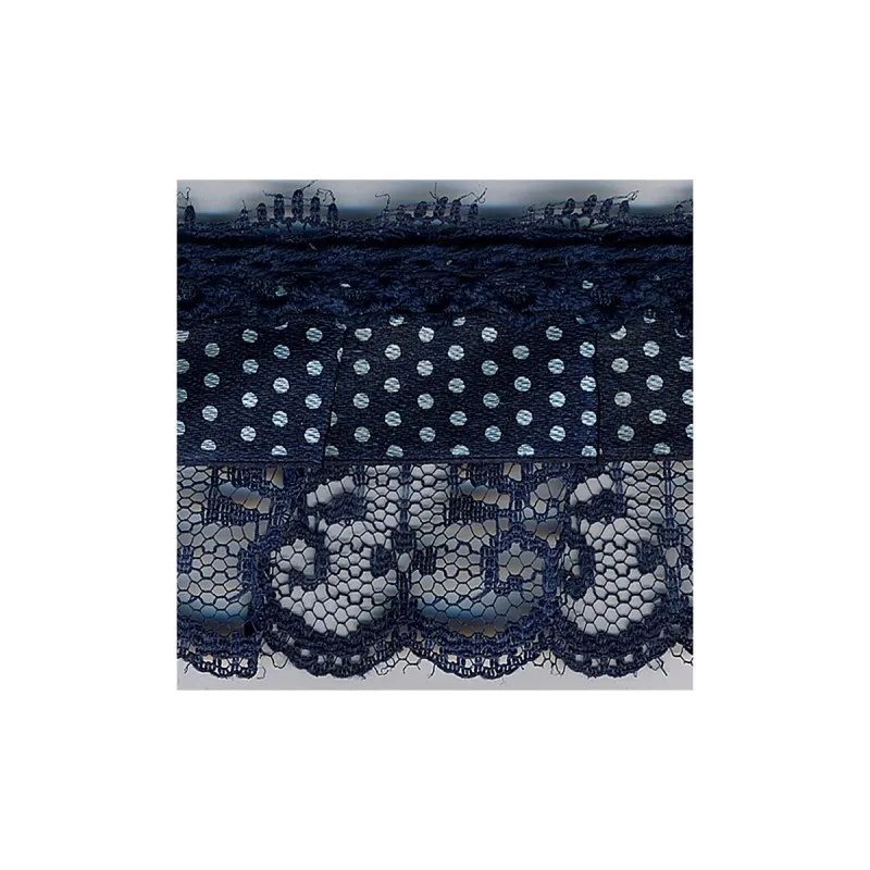 Fronce dentelle / ruban pois / crochet