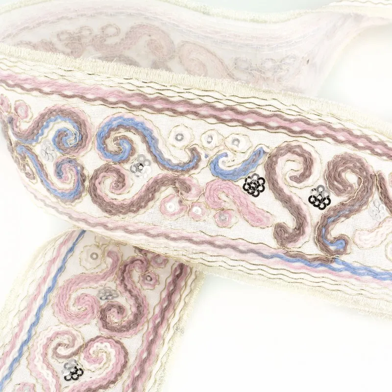 Galon brodé Blanc/multi -