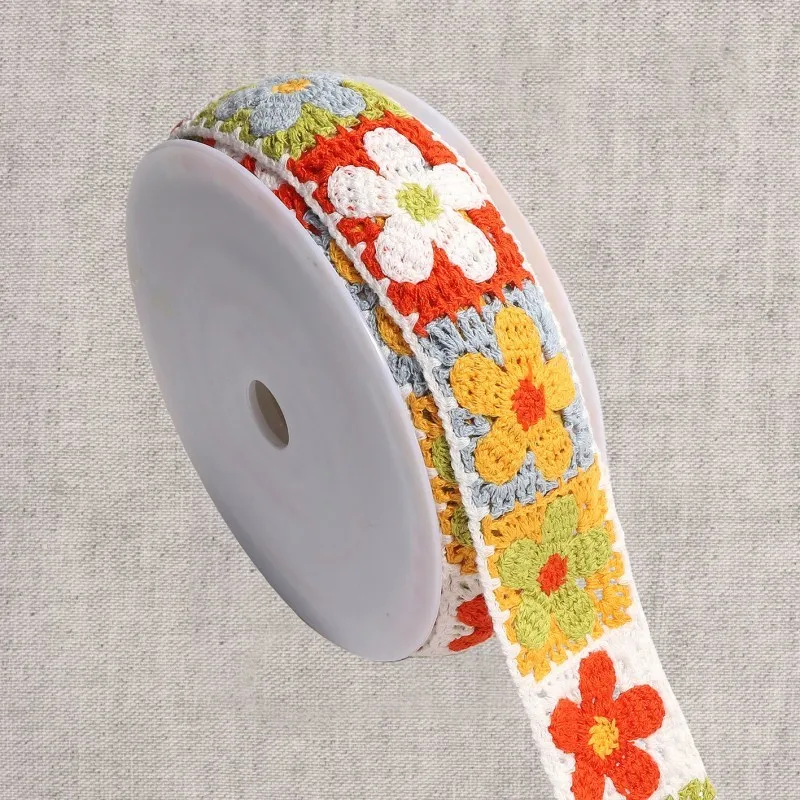 Galon crochet fleurs