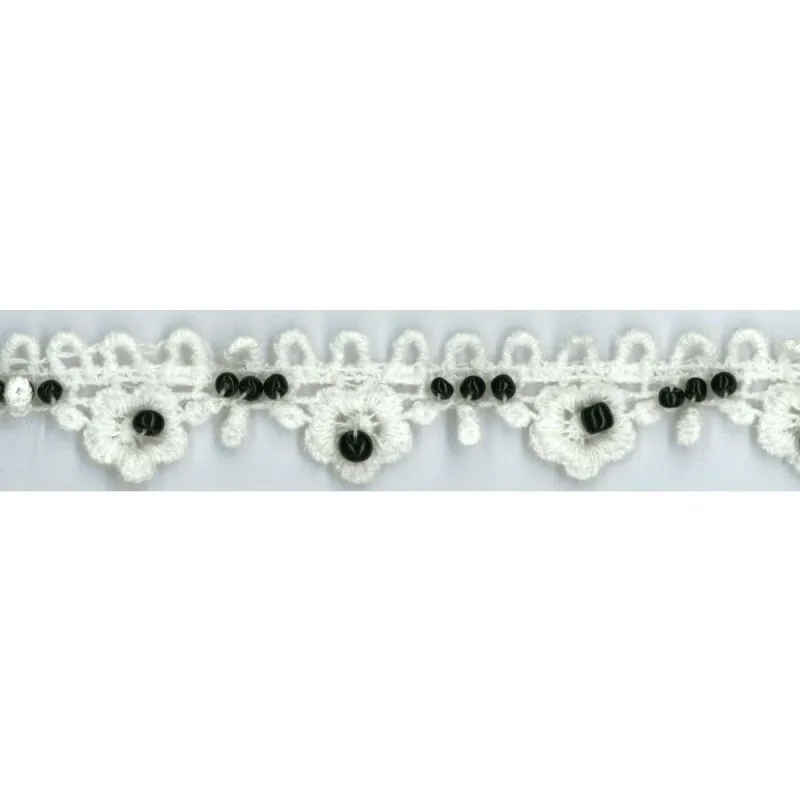 Galon perles 2cm Blanc -