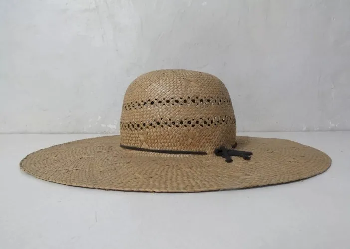 grand chapeau de paille capeline vintage pour enfant 54/55