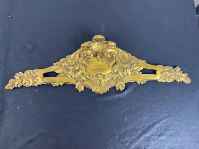 GRAND Fronton Ornement en bronze doré XIX ème ( 43 x 13,5 cm )