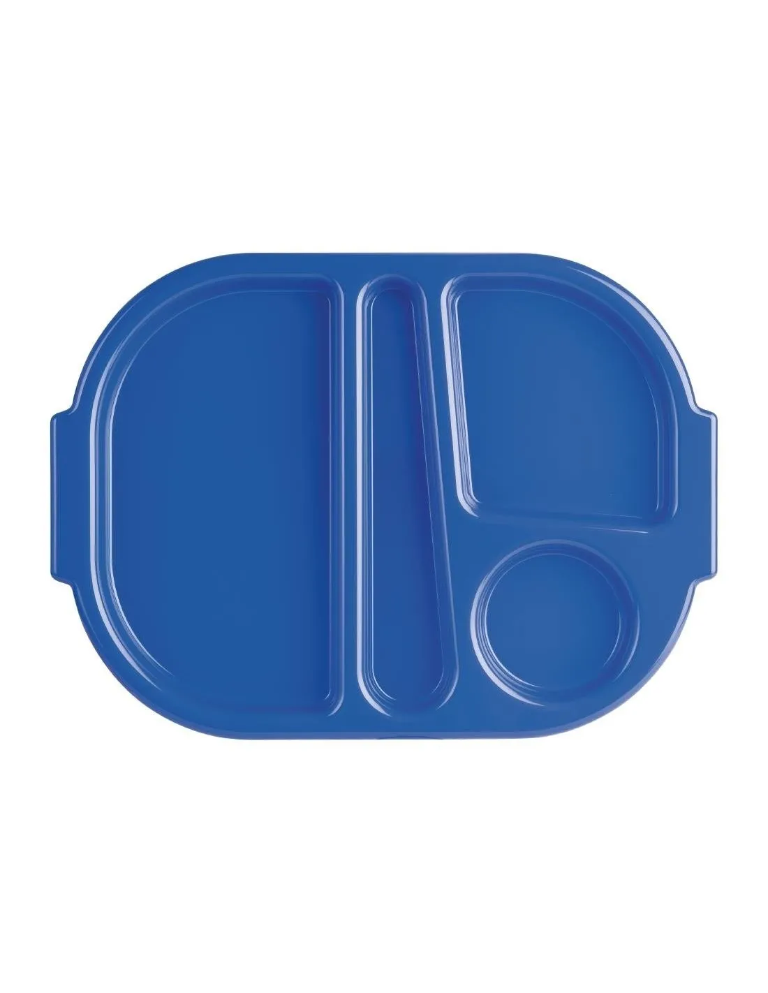 Grands plateaux repas à compartiments en polypropylène Olympia Kristallon bleus 375mm (Box 10)