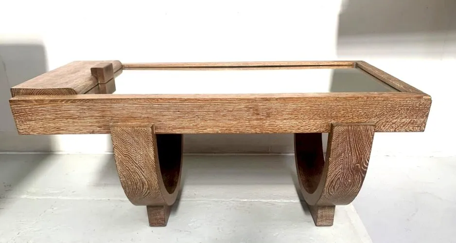 "Guillerme et Chambron " Table basse en chene XX siècle